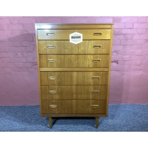 Lebus Mid Century Chest Of Six Drawers In Teak