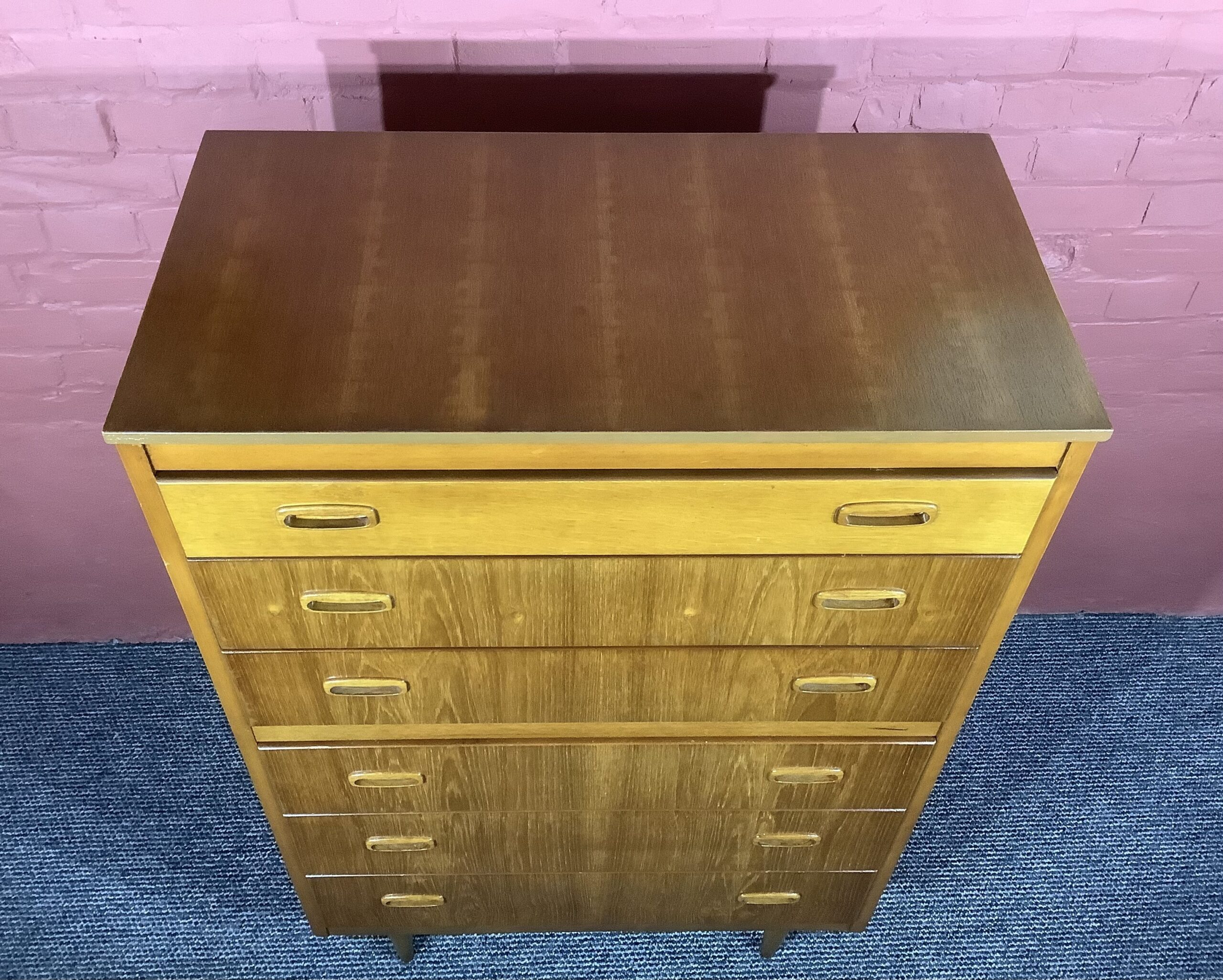 Lebus Mid Century Chest Of Six Drawers In Teak