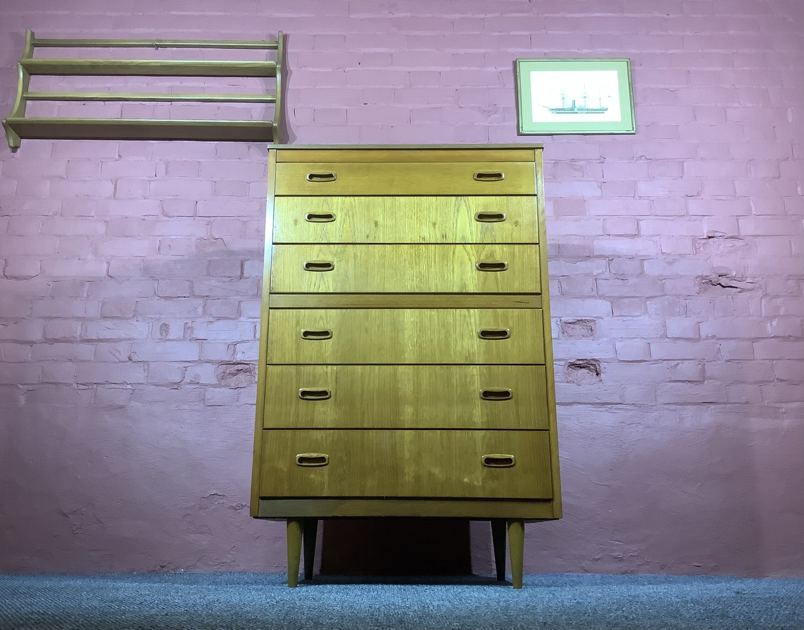 Lebus Mid Century Chest Of Six Drawers In Teak