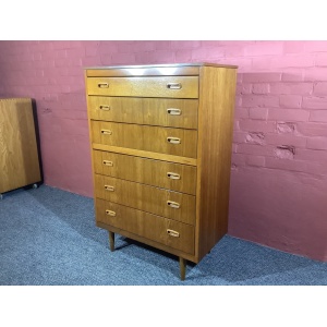 Lebus Mid Century Chest Of Six Drawers In Teak