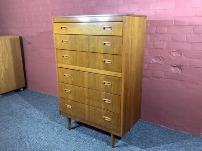 Lebus Mid Century Chest Of Six Drawers In Teak - Image 4
