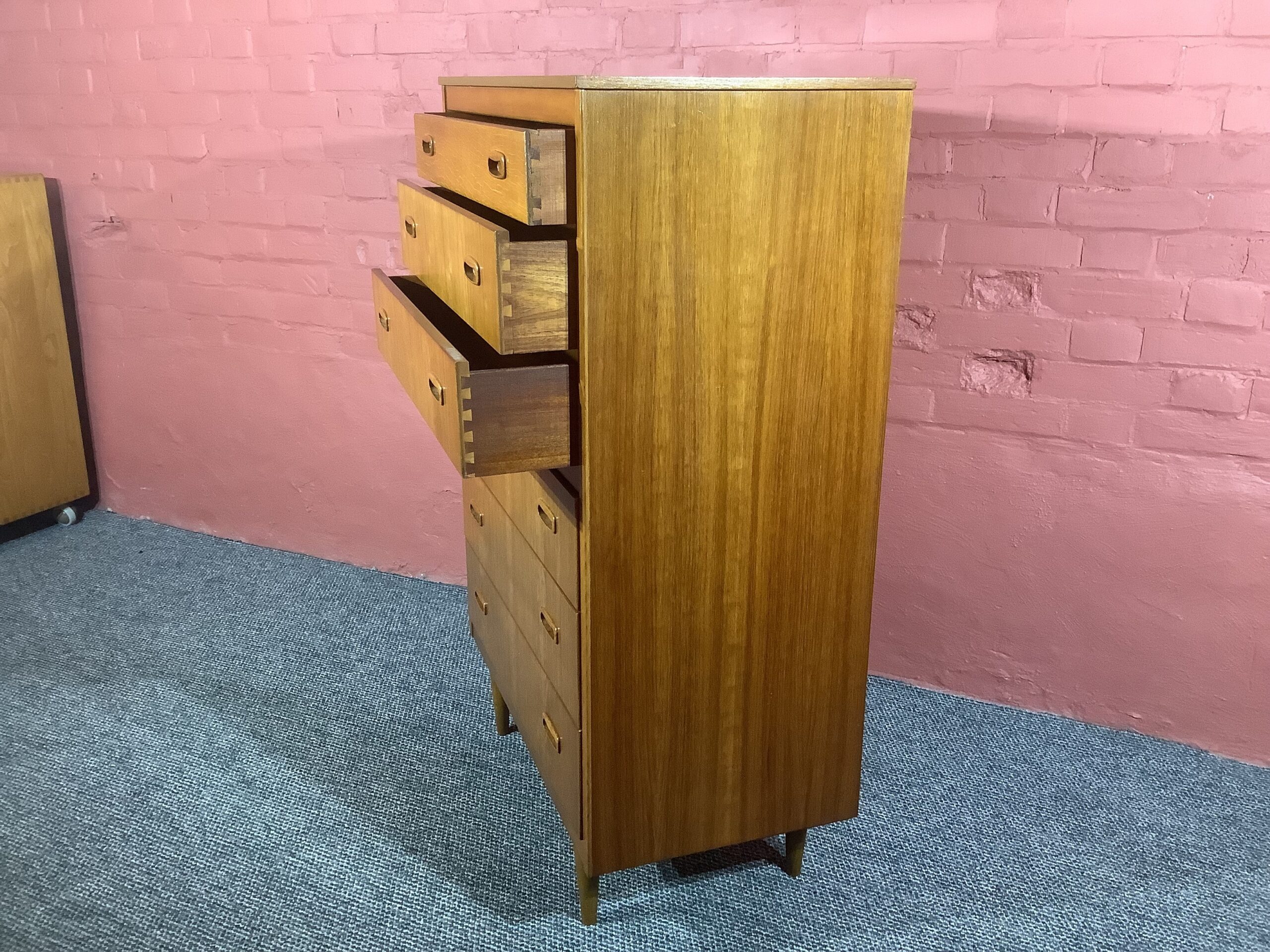Lebus Mid Century Chest Of Six Drawers In Teak