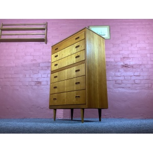 Lebus Mid Century Chest Of Six Drawers In Teak