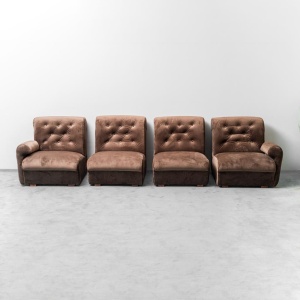 4 Seater Modular Velvet Sofa From The 70s, Modern Vintage