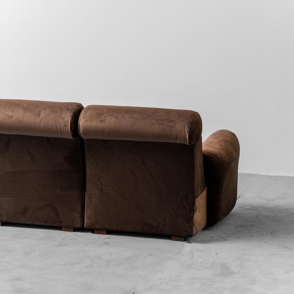 4 Seater Modular Velvet Sofa From The 70s, Modern Vintage