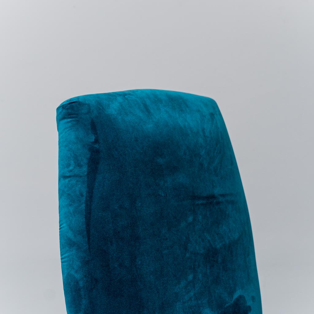 Pair Of Light Blue Velvet Metal Chairs From The 1950s Modern Vintage
