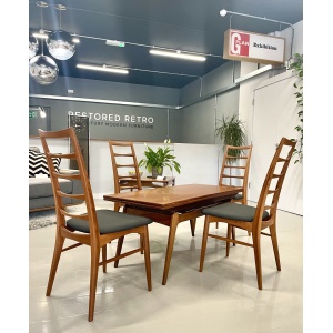 Kai Kristiansen Danish Metomorphic Table and 4 Niels Koefoed Danish Chairs