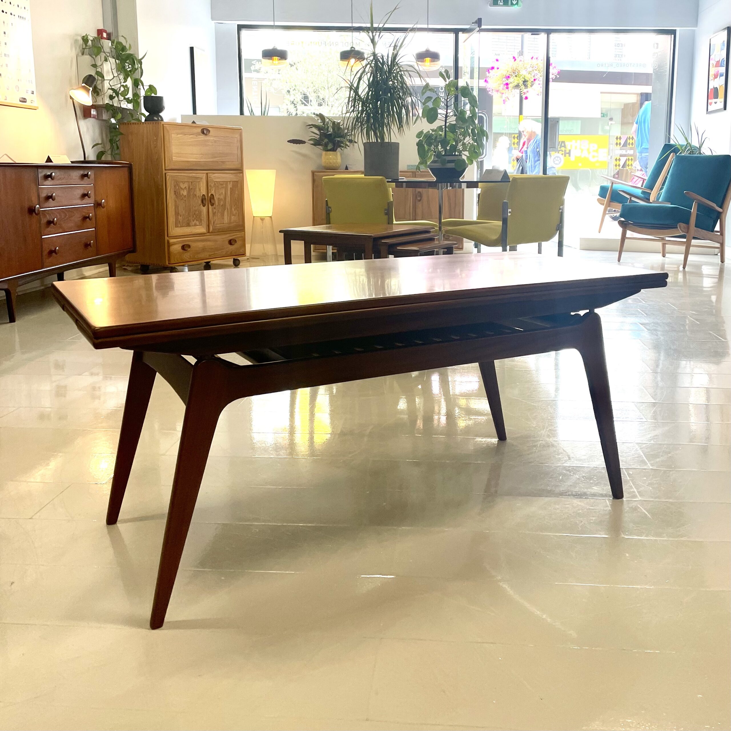 Kai Kristiansen Danish Metomorphic Table and 4 Niels Koefoed Danish Chairs