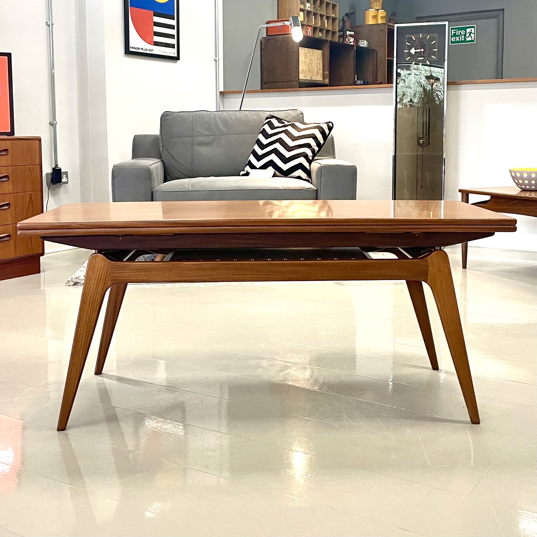 Kai Kristiansen Danish Metomorphic Table and 4 Niels Koefoed Danish Chairs