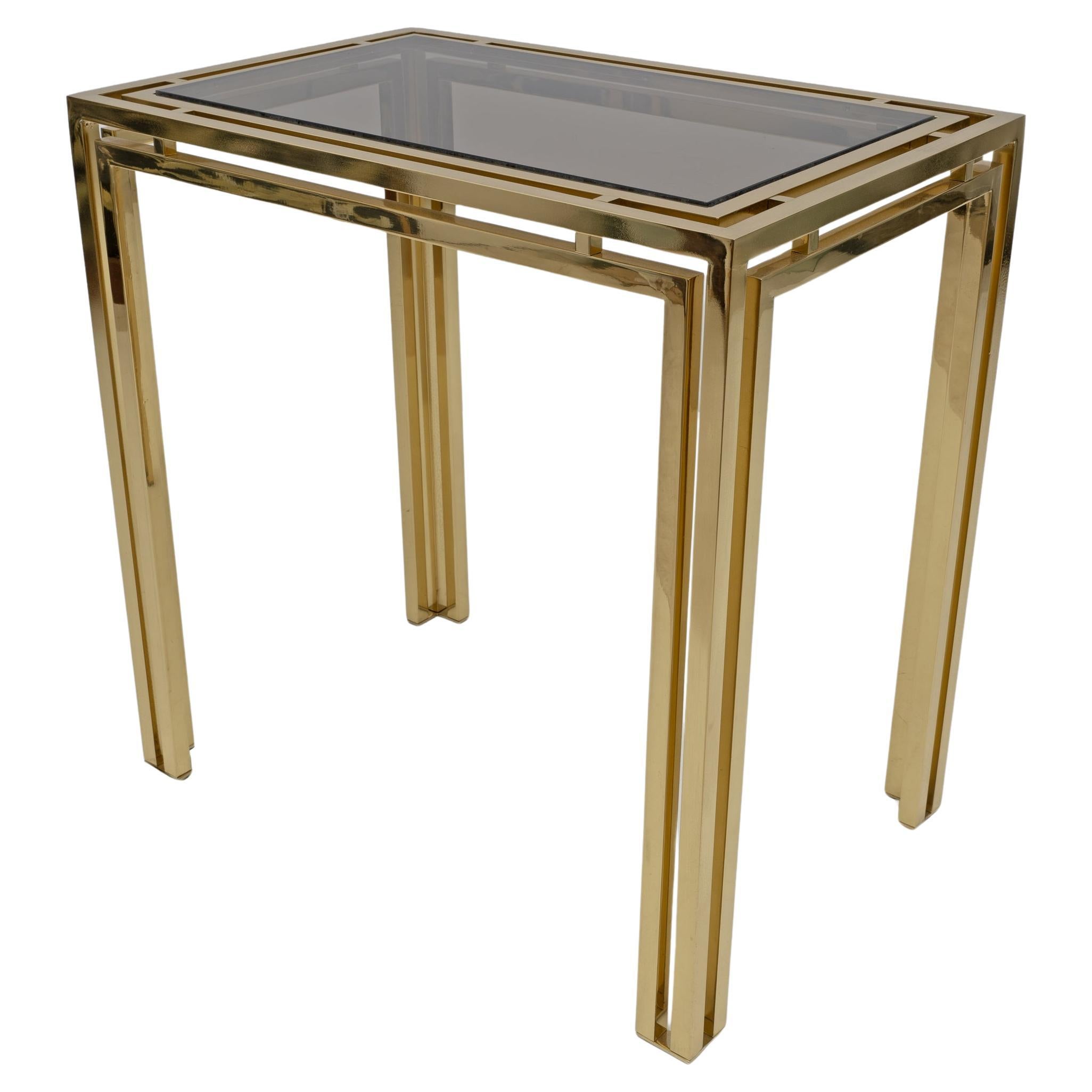 Mid-century Modern Italian Brass Console Table, 1970s