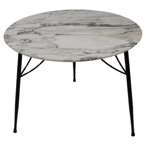Mid-century Modern Italian Marble and Metal Round Coffee Table, 1960s