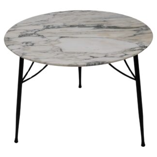 Mid-century Modern Italian Marble and Metal Round Coffee Table, 1960s