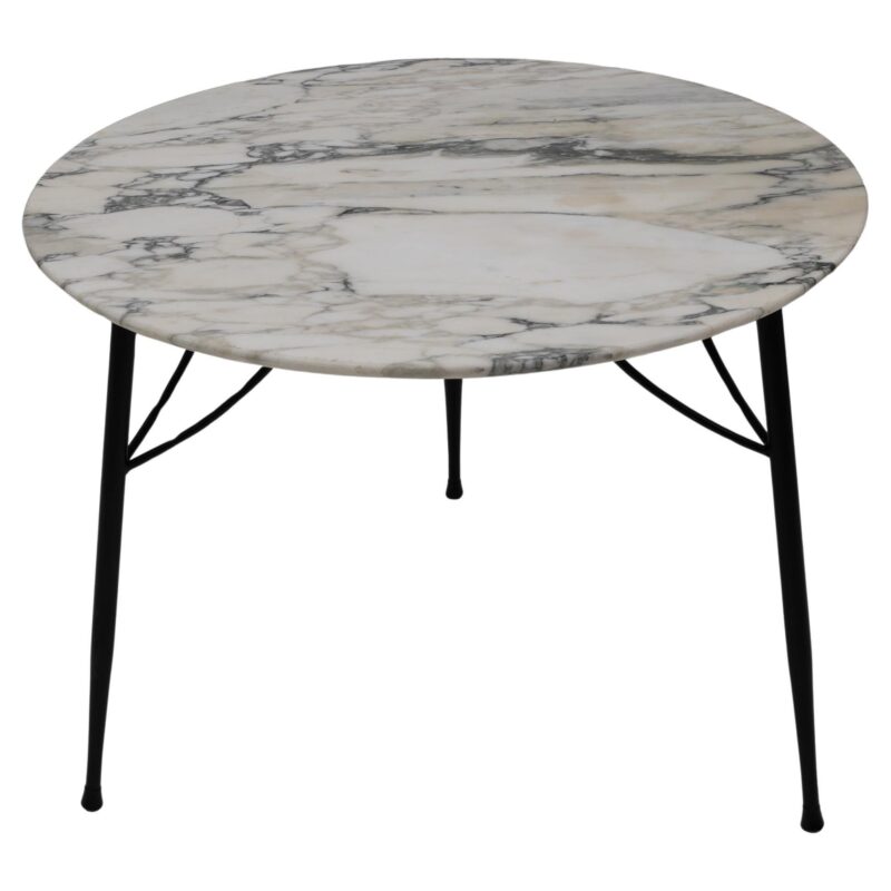 Mid-century Modern Italian Marble and Metal Round Coffee Table, 1960s