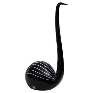 Murano glass sculpture "Black Swan", designed by Livio Seguso. Italy, 1980s