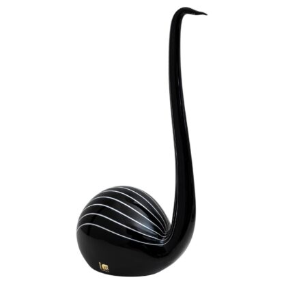 Murano glass sculpture "Black Swan", designed by Livio Seguso. Italy, 1980s