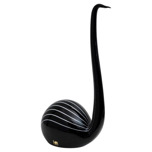 Murano glass sculpture "Black Swan", designed by Livio Seguso. Italy, 1980s