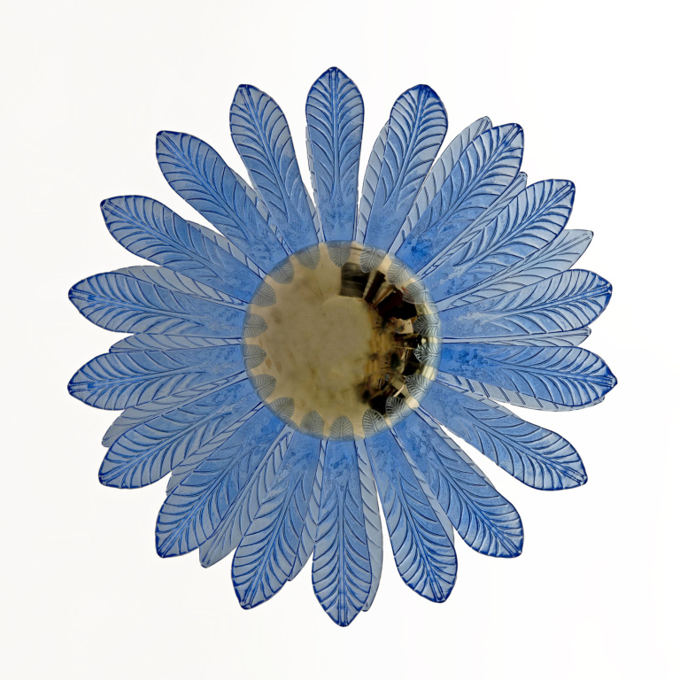 Pair of Mid-Century Modern Palm Leaves Big Chandelier Murano Glass and Brass 70s - Image 8
