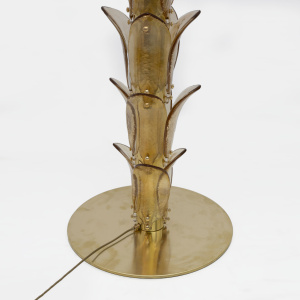 Pair of Murano Glass and Brass Palm Tree Floor Lamp, 1970s