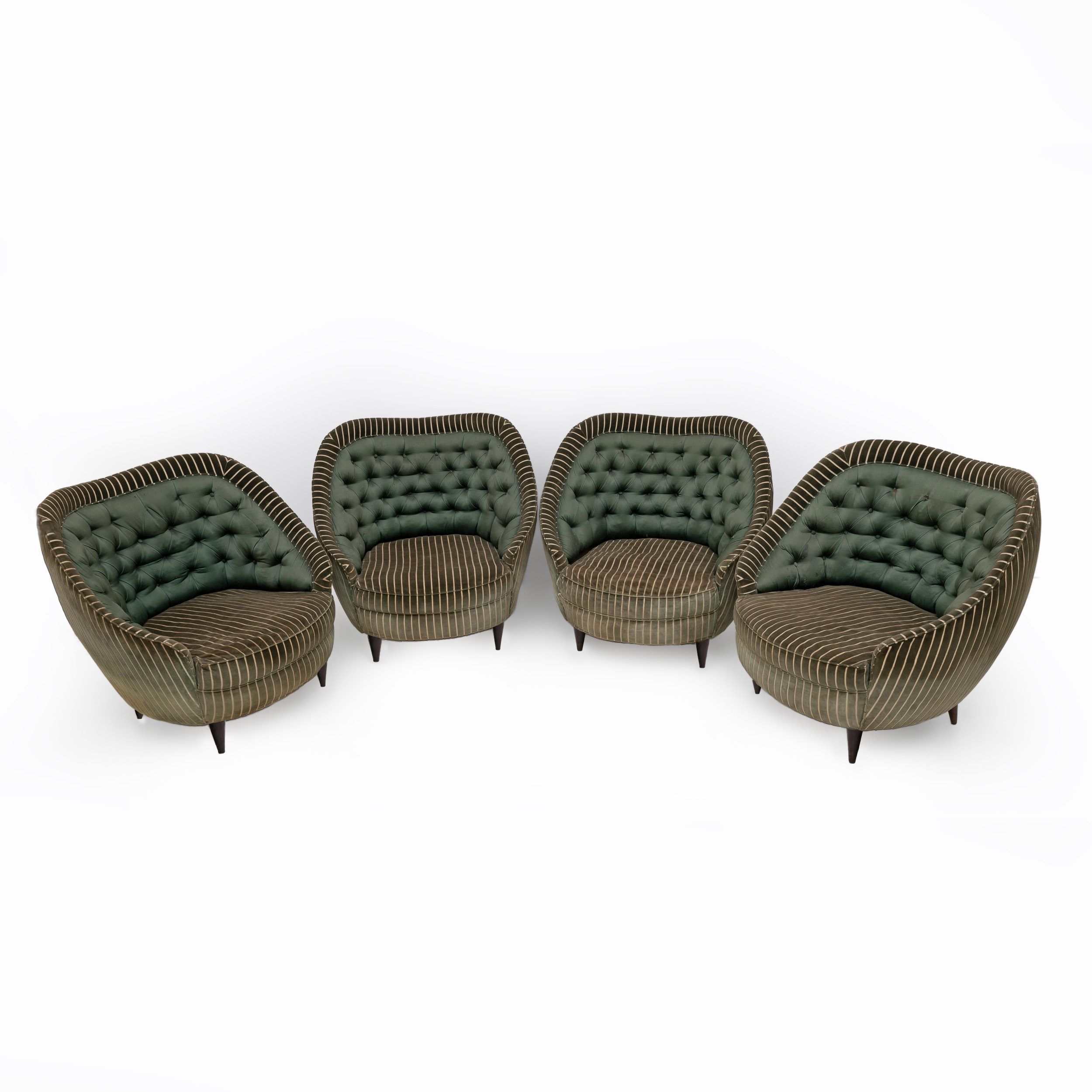 Gio Ponti Mid-century Modern Italian Armchairs for Casa e Giardino, 1940s