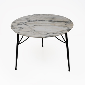 Mid-century Modern Italian Marble and Metal Round Coffee Table, 1960s