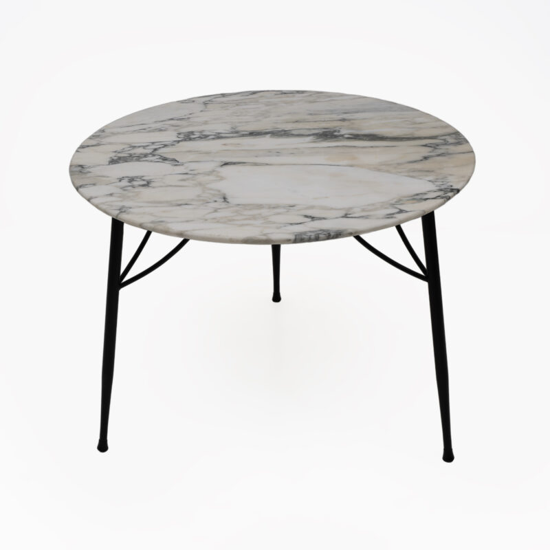 Mid-century Modern Italian Marble and Metal Round Coffee Table, 1960s