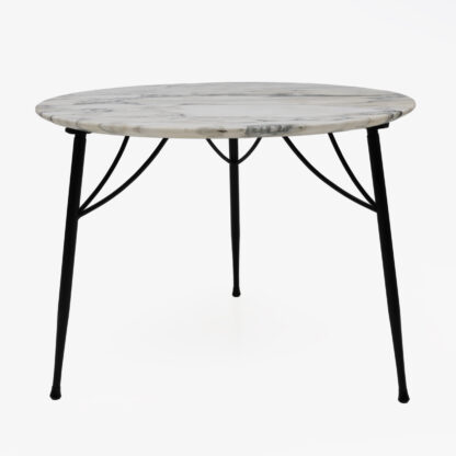 Mid-century Modern Italian Marble and Metal Round Coffee Table, 1960s - Image 7