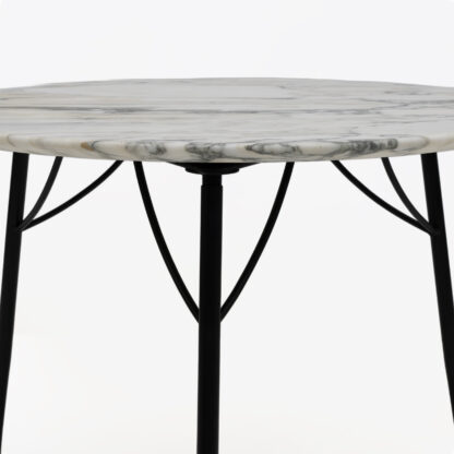 Mid-century Modern Italian Marble and Metal Round Coffee Table, 1960s - Image 5
