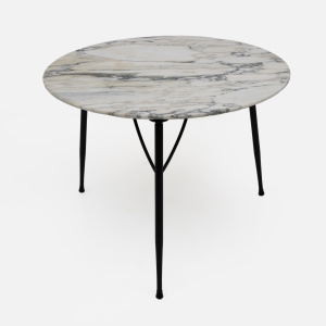 Mid-century Modern Italian Marble and Metal Round Coffee Table, 1960s