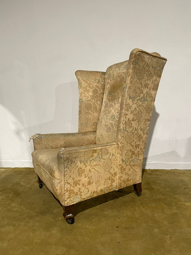 Antique Wing Back Armchair of Stout Construction