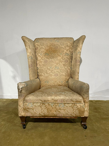 Antique Wing Back Armchair of Stout Construction
