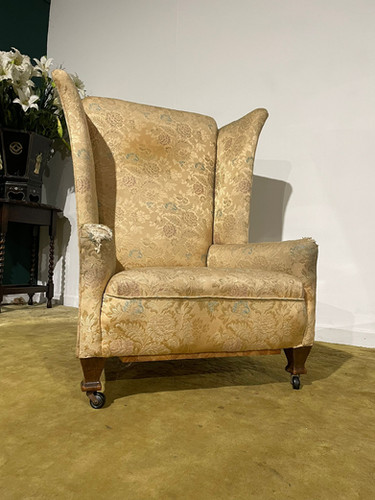 Antique Wing Back Armchair of Stout Construction