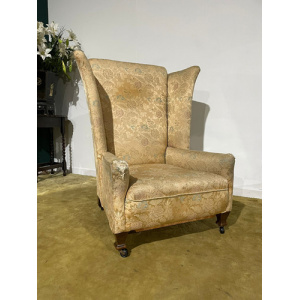 Antique Wing Back Armchair of Stout Construction