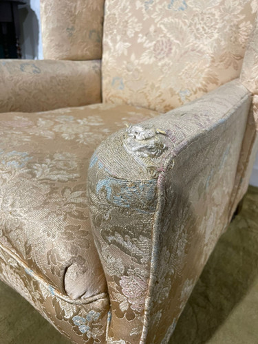 Antique Wing Back Armchair of Stout Construction