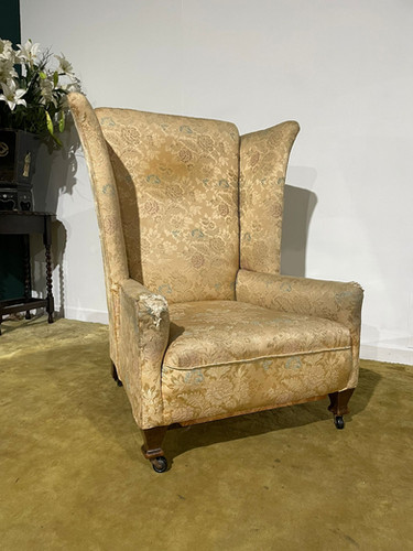 Antique Wing Back Armchair of Stout Construction