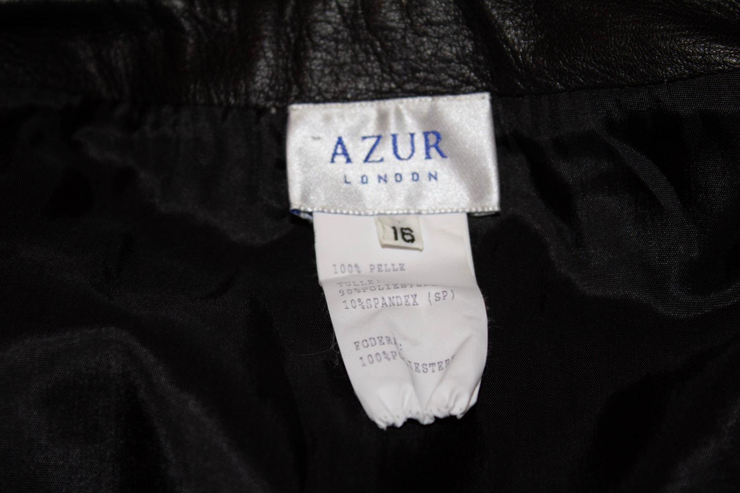 Azur London , Black leather and lace Skirt