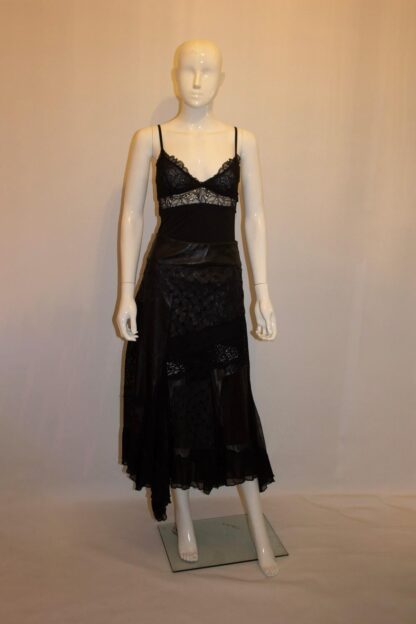 Azur London , Black leather and lace Skirt