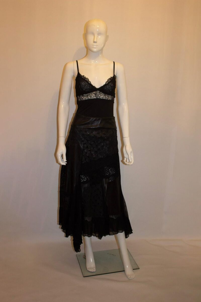 Azur London , Black leather and lace Skirt