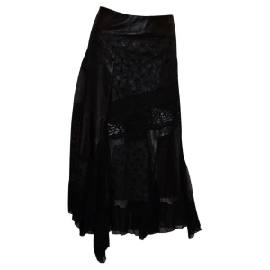 Azur London , Black leather and lace Skirt