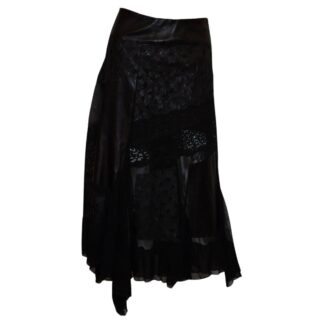 Azur London , Black leather and lace Skirt