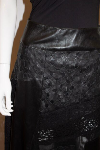 Azur London , Black leather and lace Skirt