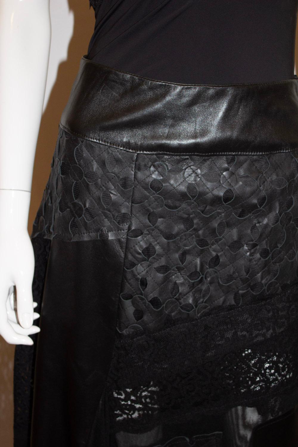 Azur London , Black leather and lace Skirt