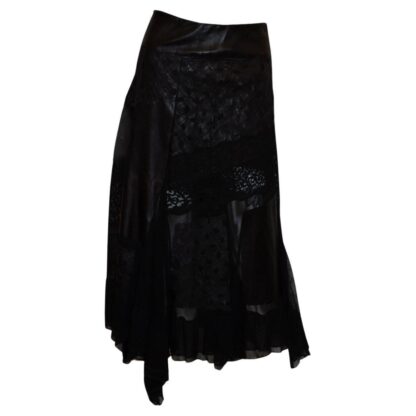 Azur London , Black leather and lace Skirt