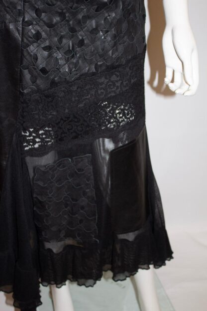 Azur London , Black leather and lace Skirt