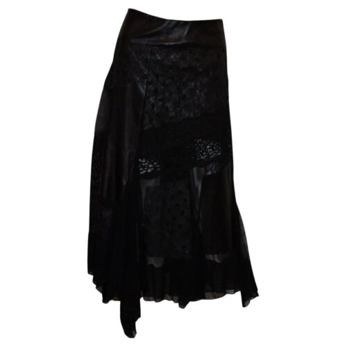 Azur London , Black leather and lace Skirt
