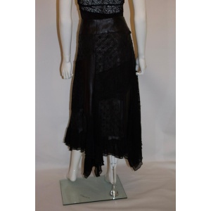 Azur London , Black leather and lace Skirt