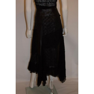 Azur London , Black leather and lace Skirt