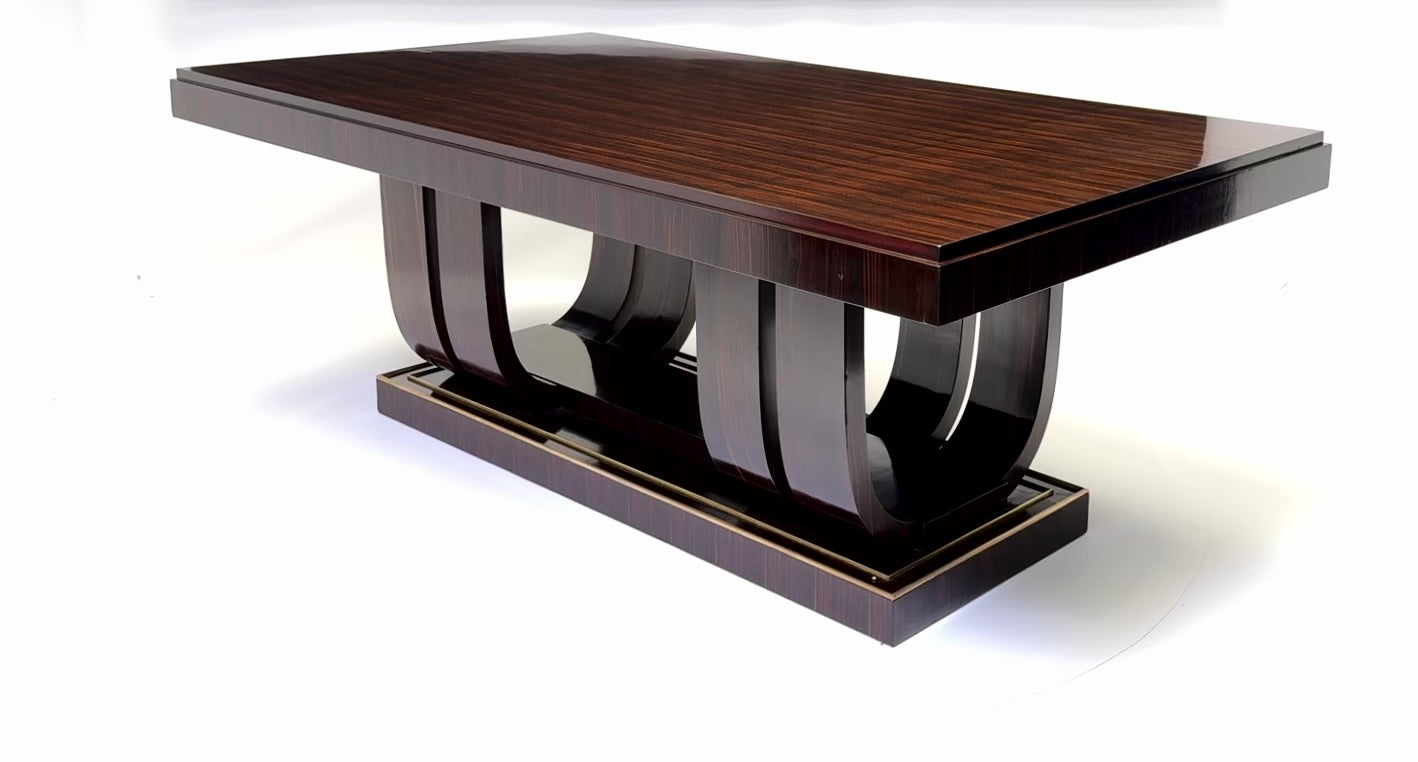 Stunning French Art Deco Macassar Ebony Dining Table