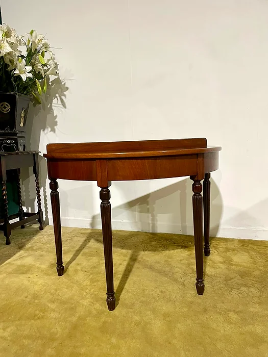 Victorian Mahogany Demi Lune Table