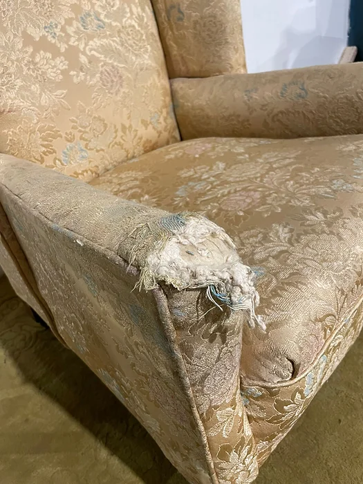 Antique Wing Back Armchair of Stout Construction