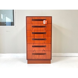 G Plan Fresco, 6 Drawer Teak Chest of Drawers / Tallboy